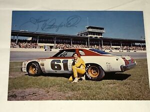 Johnny Rutherford 1974 DAYTONA 500 #61 CHEVY NASCAR autographed POSTCARD RARE!!!