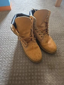 Mens TIMBERLAND 6” Premium Waterproof Nubuck Leather Boots Size 7 - MADE IN USA - Picture 1 of 13