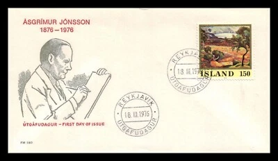 Iceland 1976 FDC, Painting. Húsafell / Langjökull. Lot # 2. - Image 1 of 2
