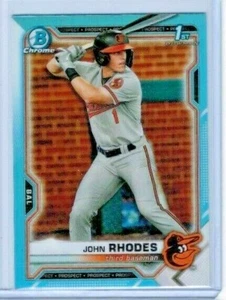 2021 Bowman Draft Chrome John Rhodes Sky Blue Refractor 1st Bowman Prospect - Picture 1 of 1