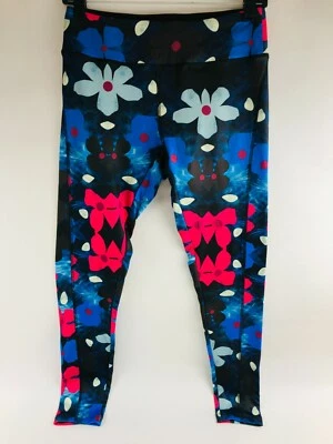 Leggings LuLaRoe Para Mujer Talla M Negro Azul Multicolor Floral Simple Cómodos Foto 1 de 4