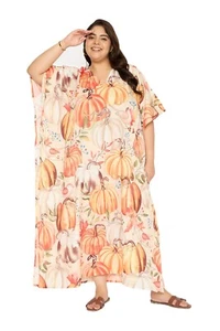 Plus Size Kaftan Loose Long Women Maxi Dress Beach Wear Hippie Boho Evening Gown - Picture 1 of 7