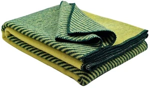 Wohndecke 100% Schurwolle Plaid Decke 150 x 200 cm Selva Grün-Gelb (BQ) - Bild 1 von 5