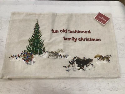 POTTERY BARN NATIONAL LAMPOON CHRISTMAS VACATION OLD FASHIONED LUMBAR PILLOW NEW - Image 1 of 4