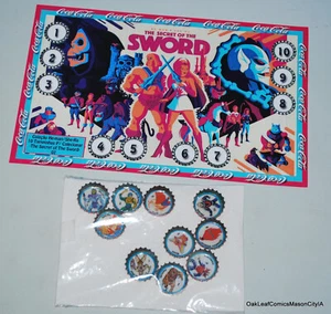 1980's MOTU He-Man She-Ra Masters of the Universe! TV BOTTLE CAP SET 10 Brazil - Picture 1 of 3