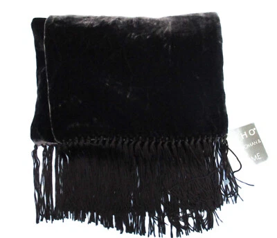 Echo Rayon and Silk Rich Brown Velvet Tassel Fringe Scarf NEW with Tag 53 x 8.5 - Image 1 of 4