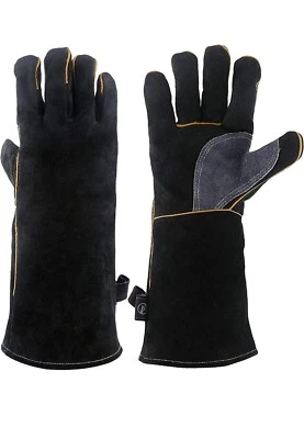 ‎KIM YUAN Kim Yuan Extreme Heat & Fire Resistant Gloves Leather with Kevlar Stitching 14in