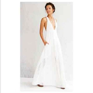 Maxi abito The Jetset Diaries cotone ricamo occhiello ferretto taglia large - Foto 1 di 12
