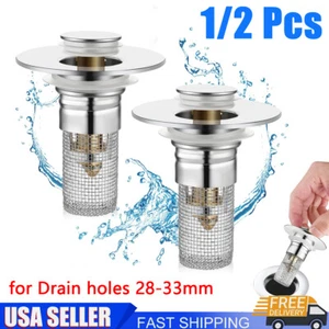 1/2Pcs Bathroom Sink Stopper Hair Catcher Floor Drain Filter Sink Mesh Strainer - Picture 1 of 17
