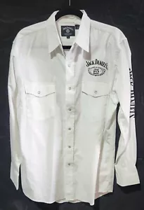 NEW Jack Daniel's WHITE Button-Up Long-Sleeve Shirt LARGE - Picture 1 of 13