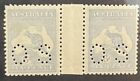 Kangaroo Stamps 1921 3rd WMK Die11B ‘OS’ Pair with var ‘Broken Leg’ var unit MUH