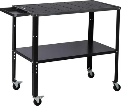 HAPIHOM Werkbank Schweißtisch 700kg Traglast, mit Lochreihen & Ablage, pulverbeschichtet