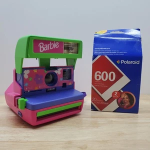 Vintage Barbie Floral Polaroid 600 Instant Camera W/ New Film 2 Pack 20 Pictures - Picture 1 of 12