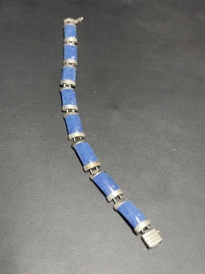 925 STERLING SILVER AND LAPIS LAZULI BRACELET - Image 1 of 4