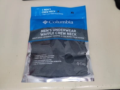 NUEVO SELLADO COLUMBIA PARA HOMBRE XL WAFFLE CARBÓN MANGA LARGA CUELLO REDONDO - T9 Foto 1 de 3