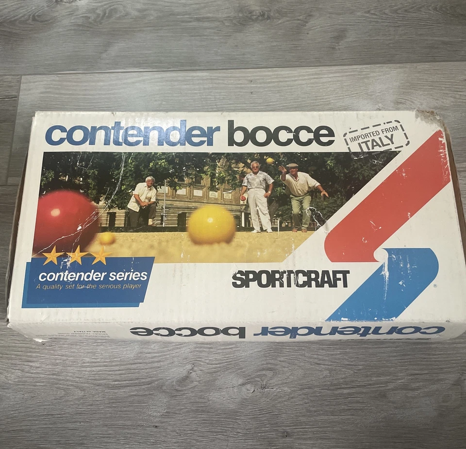 VTG Sportcraft Bocce Ball Set With Pallino Ball Original Box Made In Italy - Image 1 of 4