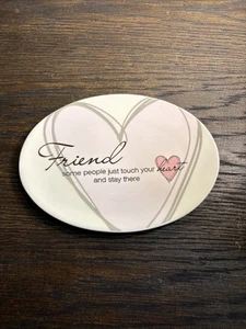 small DISH JEWELRY SOAP PLATE Friend Heart to Heart - Picture 1 of 4