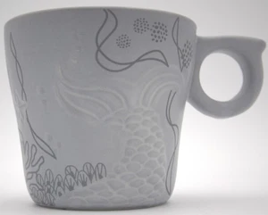 Starbucks 2016 Gray Embossed Underwater Sea Design Ceramic Mug 12 oz Matte - Picture 1 of 12