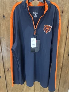 Antigua Chicago Bears 1/4 Zip Shirt Mens Medium Navy Blue Long Sleeve Logo $70 - Picture 1 of 6