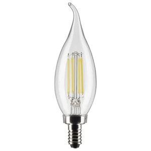 4 Watt CA10 LED - Clear - Candelabra base - 90 CRI - 2700K - 120 Volt - 24-Pack - Picture 1 of 6
