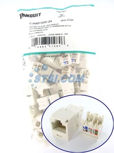(24er-Pack) Panduit CJ688TGIW-24 Cat6 Mini-Com Jack Modul, Off-White ORIGINAL ~STSI - Bild 1 von 4