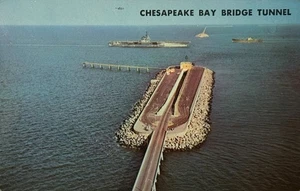 Chesapeake Bay Bridge Tunnel Used Postcard Vintage Virginia Beach VA Posted 1970 - Picture 1 of 3