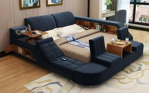 Multifunktionsbett Modernes Komfort Schlafen Design Lounge Bett Polsterbett - Bild 1 von 11