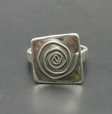 Plain Genuine Sterling Silver Ring Solid 925 Spiral Handmade Nickel Free - Image 1 of 4