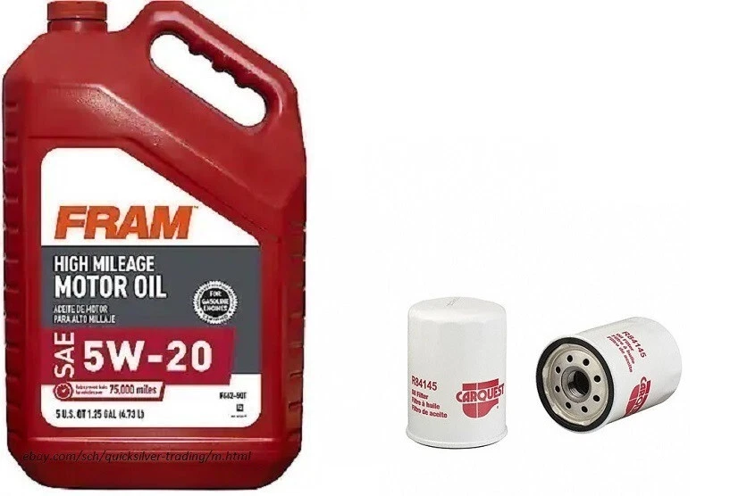 Filtro de aceite de motor CARQUEST R84145 y marco de 5 cuartos de galón 5W20 alto kilometraje aceite de motor Foto 1 de 1