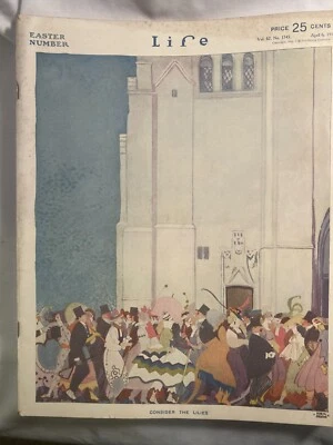 April 6, 1916 Life Magazine Consider the Lilies cover art by Rea Irvin - Image 1 of 4