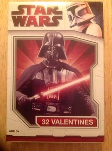 2009 STAR WARS VALENTINES DAY CARDS UNOPENED PACK OF 32 DARTH VADAR YODA - Picture 1 of 3