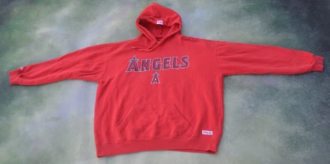 Vintage Stitches MLB Anaheim Angels Men's Red Hoodie Jacket Size X-Large Cover