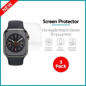 Pack de 3 protections d'écran LCD transparent HD pour Apple Watch iWatch Series 8 / 9 (41mm) - Photo 1 sur 4