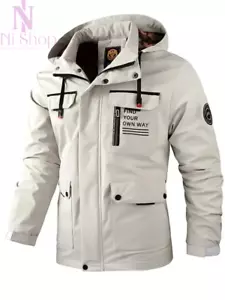 Men Jacket Windproof Hooded Jacket Waterproof Outdoor Soft Winter Warm Causal AU - Picture 1 of 15