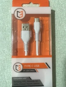 Vibe Type C USB 1 Metre USB Cable Compatible With Samsung, HTC Motorala LG Nokia - Picture 1 of 9