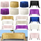 Crushed Velvet Fabric Table Covers Premium Wedding Party Dining Tablecloth Decor