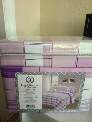 Juego de sábanas Hotel Bamboo Collection tamaño king 6 piezas púrpura Foto 1 de 4