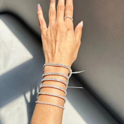 Tennis Braclete Lab Grown Diamond Round Cut  14K white Gold - Image 1 of 4