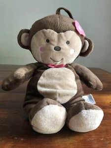 Carters Just One You Musical Peluche Mono Marrón Rosa Flor Arco Rock a Bye Cuna - Imagen 1 de 7