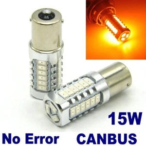 2x 1156 BA15S P21W 27 LED ámbar 15W LED bombillas de giro inverso para automóvil SIN ERROR - Imagen 1 de 6