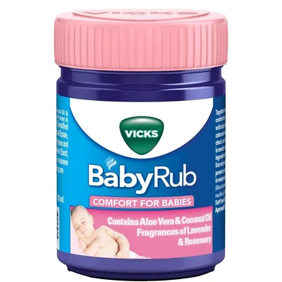 Vicks BabyRub Soothing Vapor Ointment for Babies 50ml Aloe Vera and Coconut Oil - Image 1 of 4