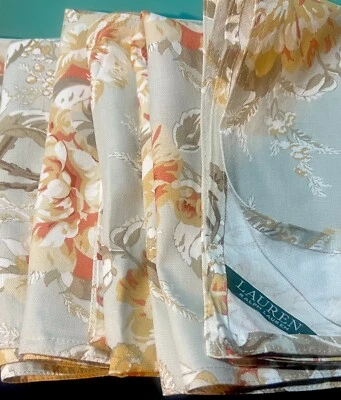 5-RALPH LAUREN Placemats Arial Floral 14” x 19” Cotton Excellent Cond - Image 1 of 4