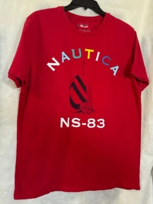 Camisa Nautica Para Hombre L Roja Spinnaker Manga Corta NS-83 Multicolor Gráfico Camiseta  Foto 1 de 4