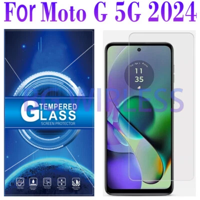 For Motorola Moto G 5G 2024 Clear Tempered Glass Screen Protector Case Friendly - Image 1 of 4