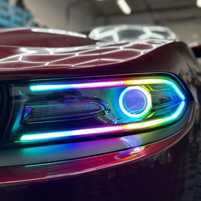 2015 - 2024 Charger Flowseries Prebuilt Headlights LED DRL w/ Halo Ring - Image 1 of 4