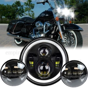 7" LED Headlight + 4.5" Passing Lights For Harley-Davidson Road King EFI FLHRI - Picture 1 of 13