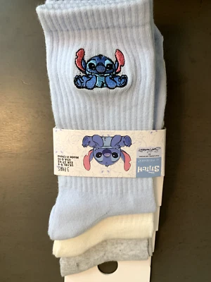 Lilo stitch disney socks pack of 3 new nwt gift primark tube adult womens OS - Image 1 of 4