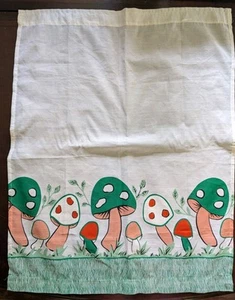 Vtg Mushroom Kitchen Curtain Set 2 Tier Panels, 1 Swag Colorful Groovy - Picture 1 of 15