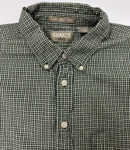 VTG Khakis by Arrow Big Oxford Shirt Men XLT TALL Gren Micro-Check Button Down - Picture 1 of 16
