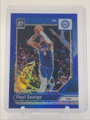 ПОЛ ДЖОРДЖ 2024-25 DONRUSS ОПТИЧЕСКИЙ СИНИЙ МЕРЦАЮЩИЙ PRIZM 76ERS #110 /75 Q4140 - Изображение 1 из 2